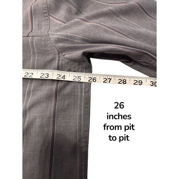 Mountain Hardwear Button Up Shirt Mens XL Gray Striped Hiking Outdoor - Picture 5 of 8